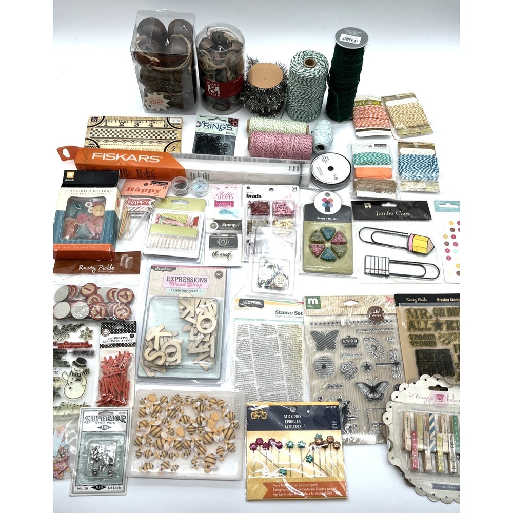 Large Mixed Scrapbooking Craft Supply Lot Fiskars Teresa Collins Pink Paislee